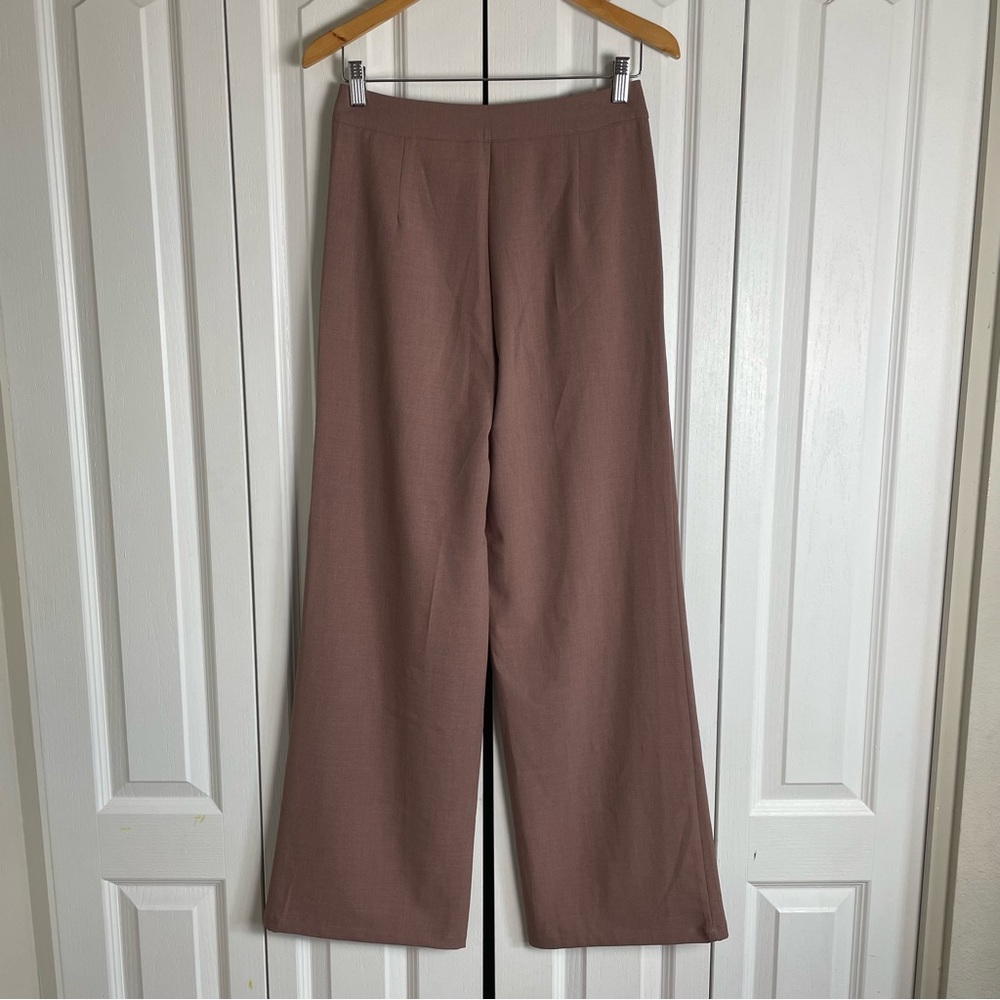 NWOT Altar’d State Wide Leg Pleated Trouser Pants Women’s S Mauve Lightweight - Picture 7 of 15